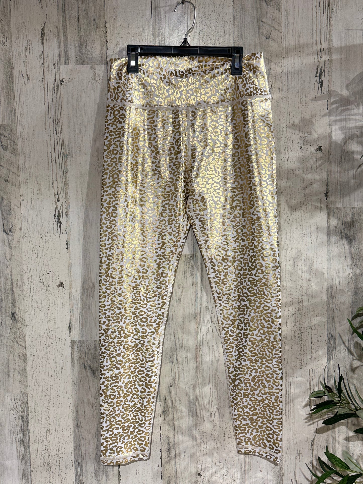 Womens Gold/White Leopard Pants XL NWOT