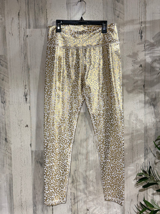 Womens Gold/White Leopard Pants XL NWOT