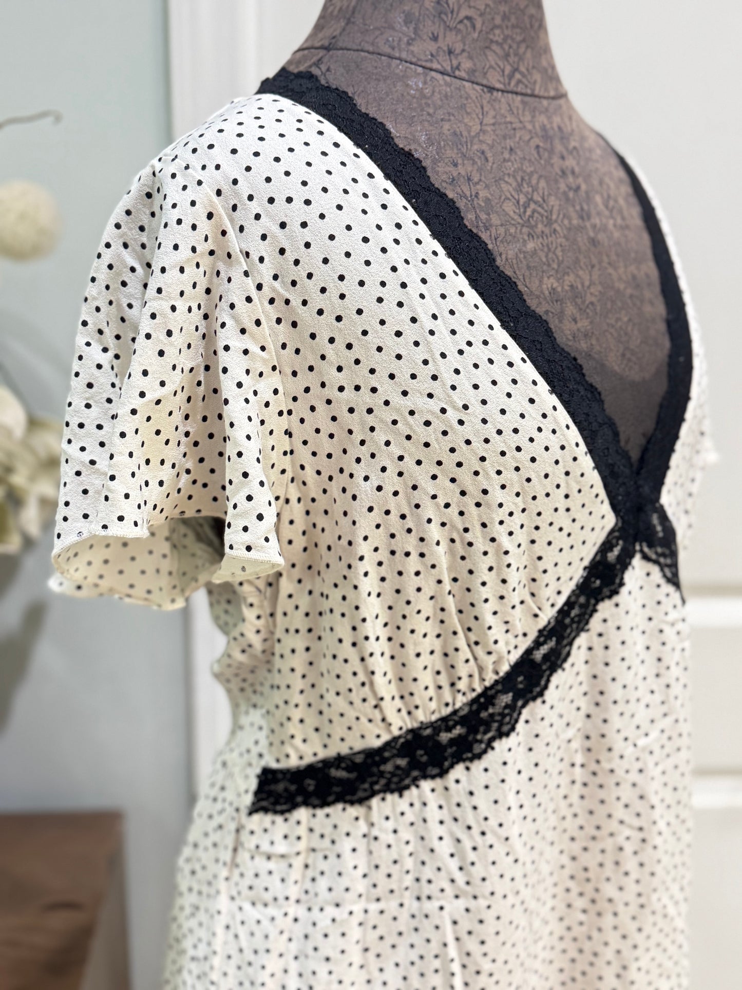 Womens Old Navy Polka Dot Midi Dress Large