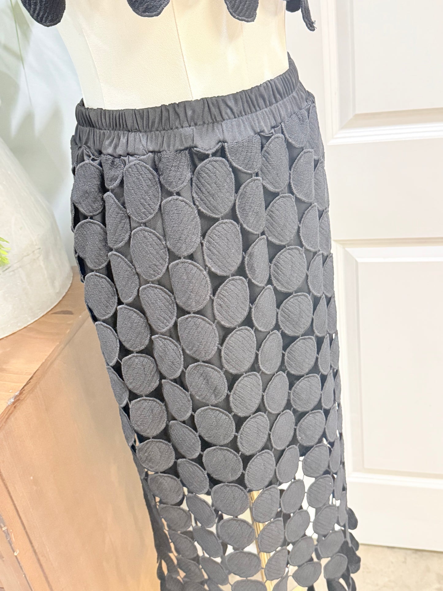 Womens 2pc Black Skirt Set XL NWOT