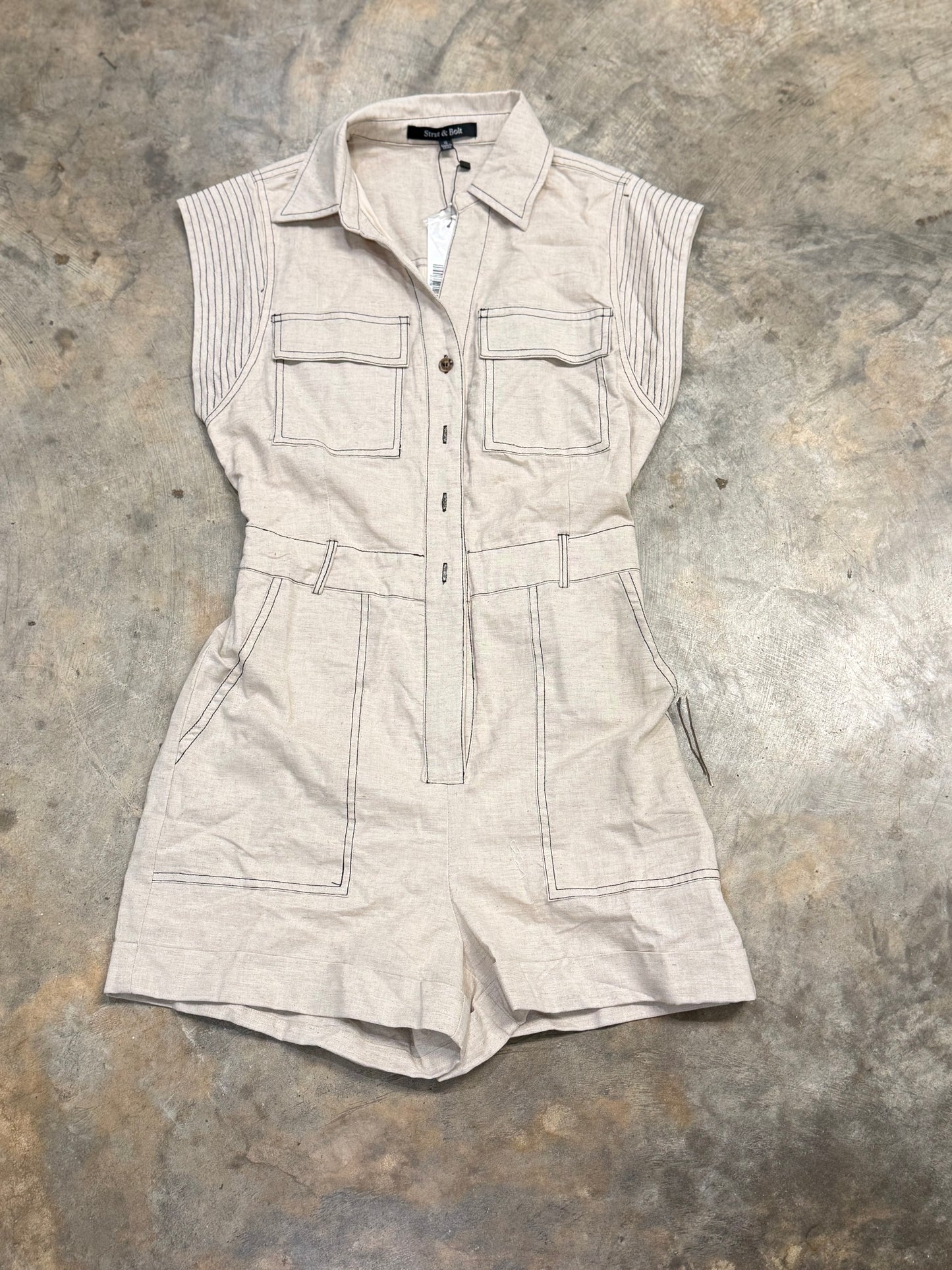 Womens Strut & Bolt Linen Romper Small NWT