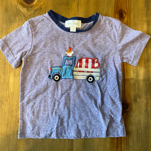 Boys Marie Nicole Applique Farm Truck Top Sz 5
