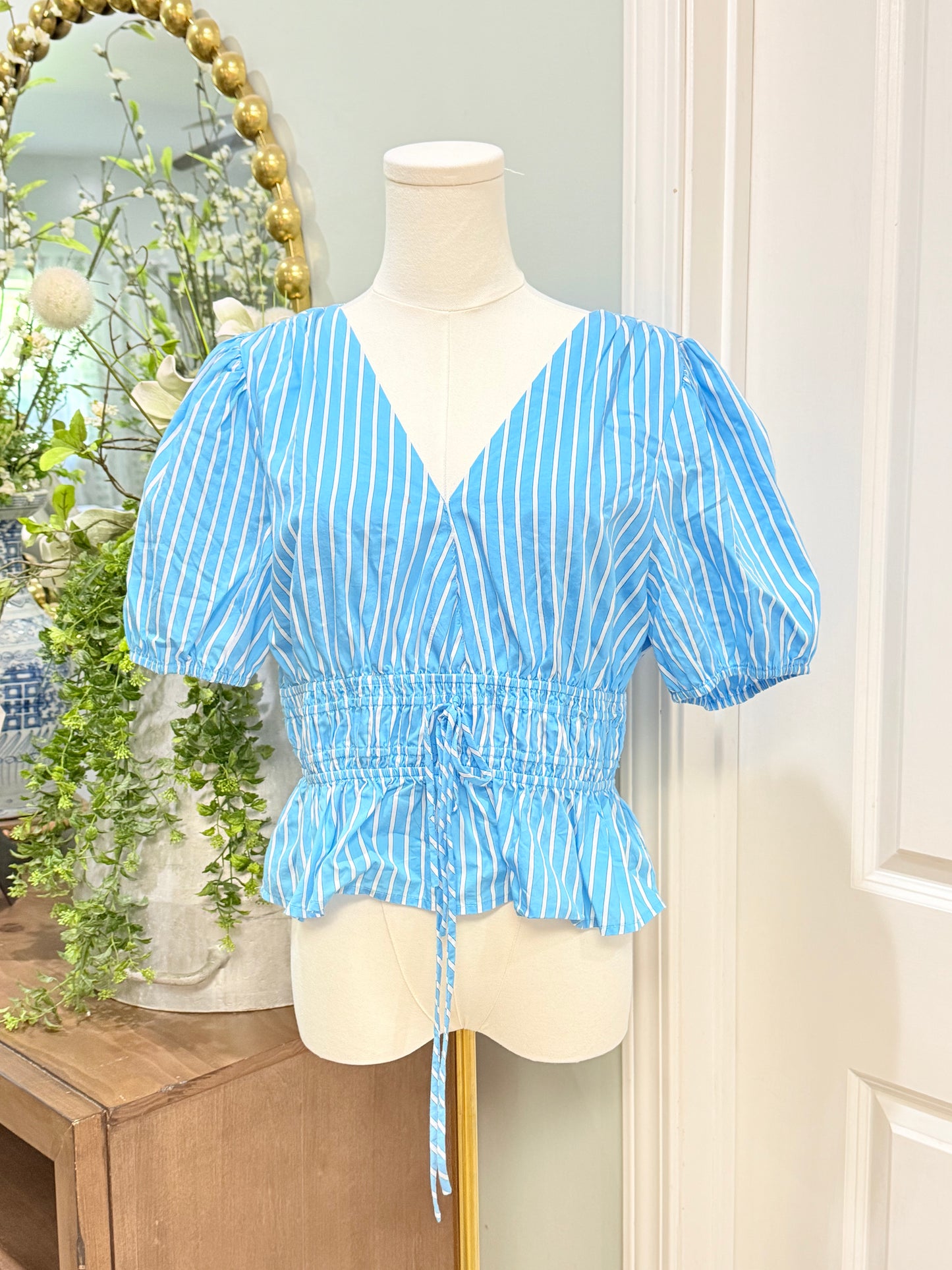 Womens Day+Moon Smocked Blouse Large EUC