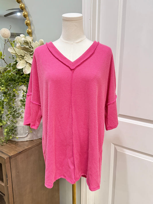 Womens Lovely Melody Ribbed Blouse 1X EUC