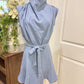 Womens Glam Blue Ruffle Dress Smal NWT