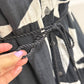 Womens B&W Flutter Sleeve Maxi Dress Small