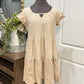 Womens Khaki Ruffle Dress Medium EUC