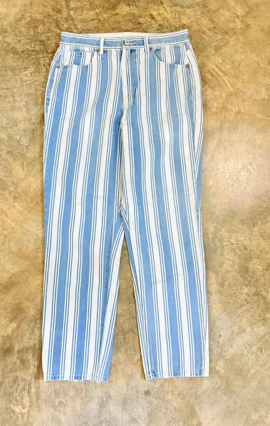 Womens American Eagle Stripe Jeans Size 8 EUC