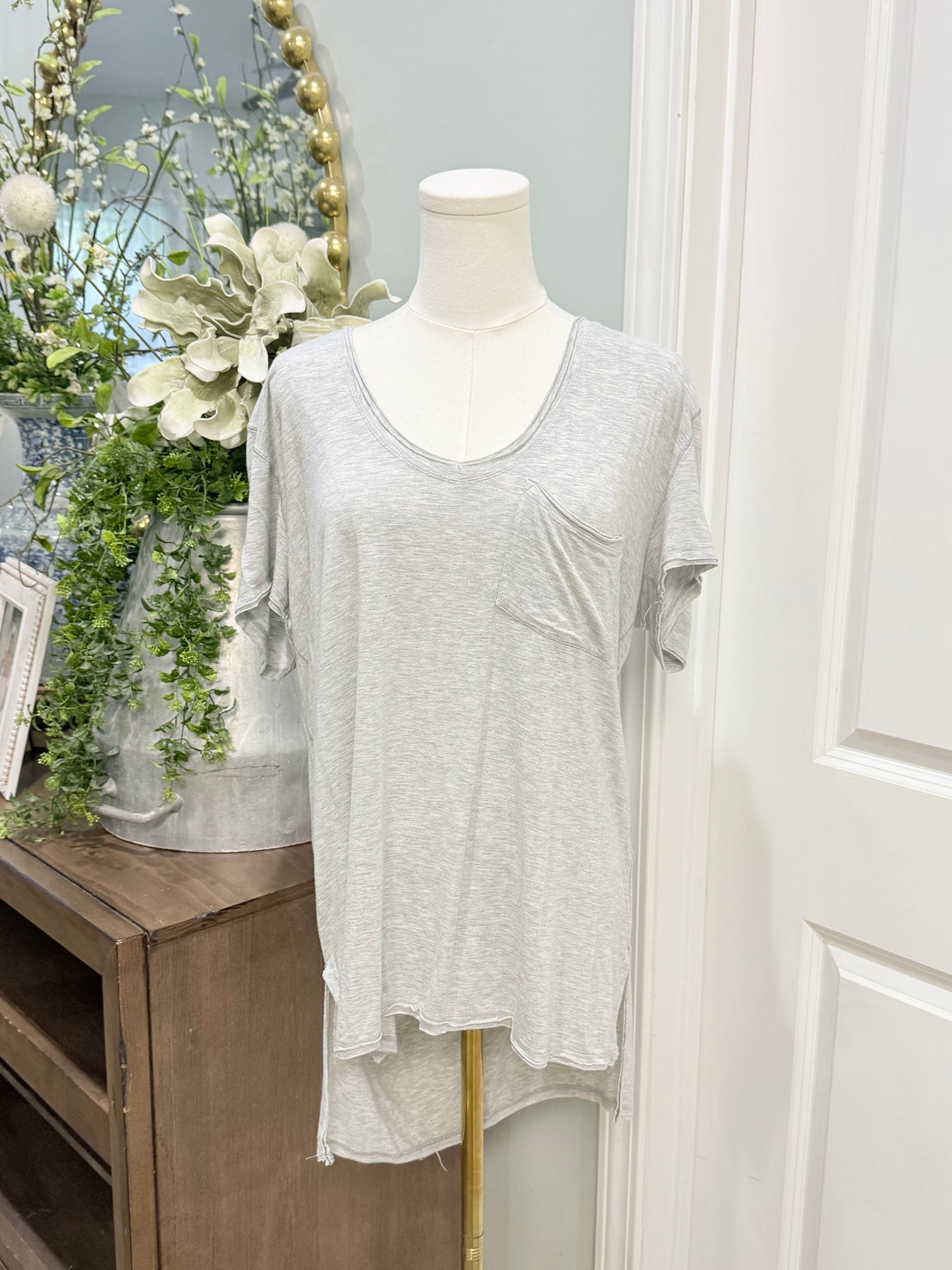 Womens Free People Grey Tshirt Medium EUC