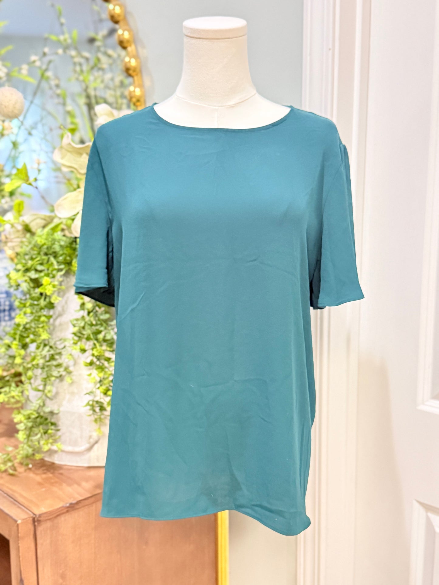 Womens Green Loft Blouse Large EUC