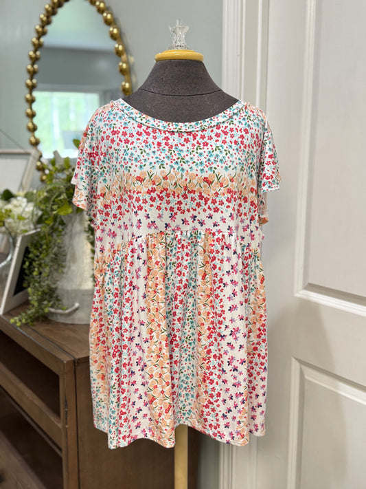 Womens Haptics Floral Blouse 2X EUC