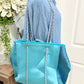 Turquoise Leopard Neoprene Tote EUC