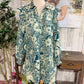 Womens Umgee Teal Floral Midi Dress 2XL NWT