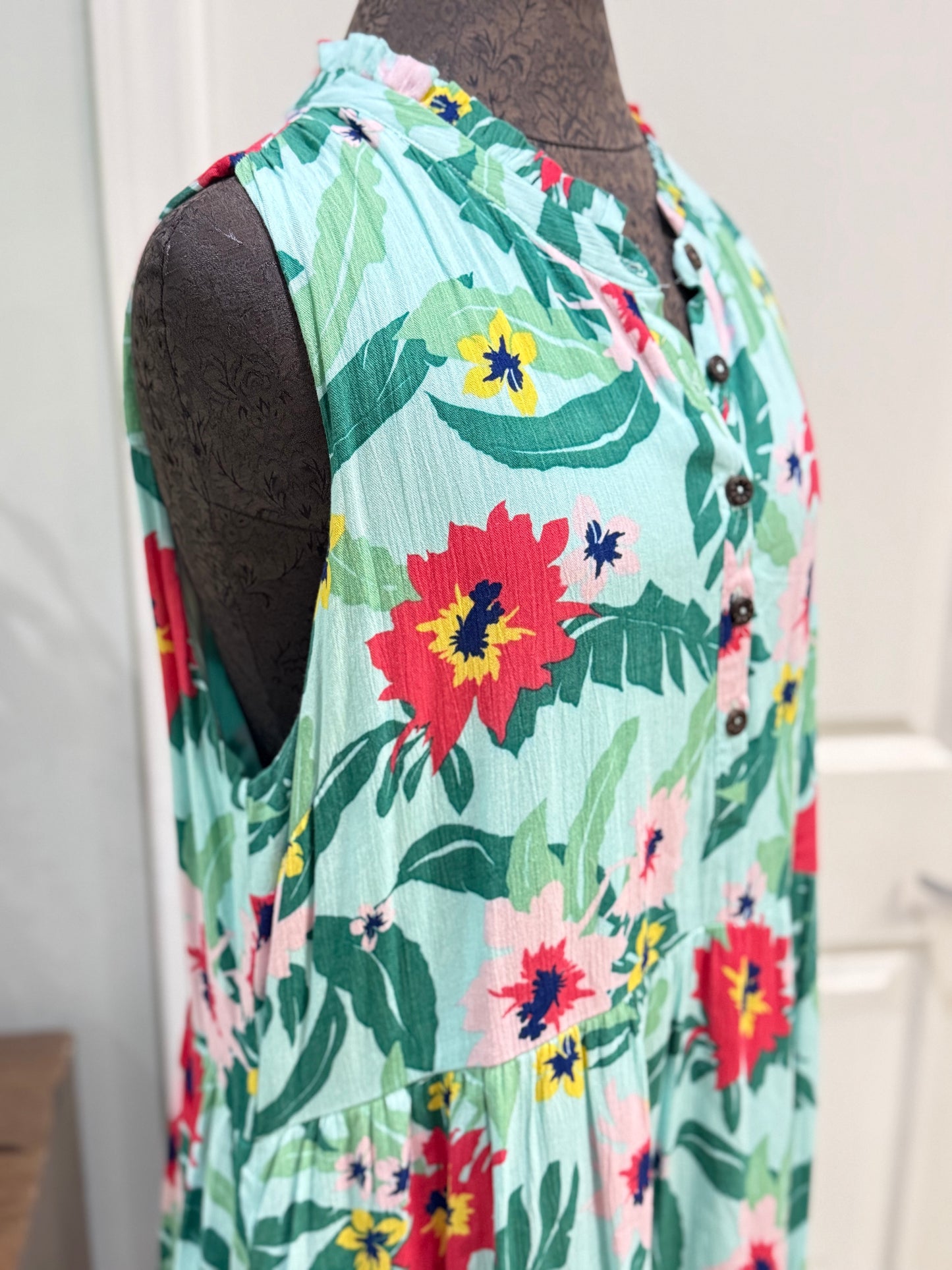 Womens Gibsonlook Floral Maxi Dress Large