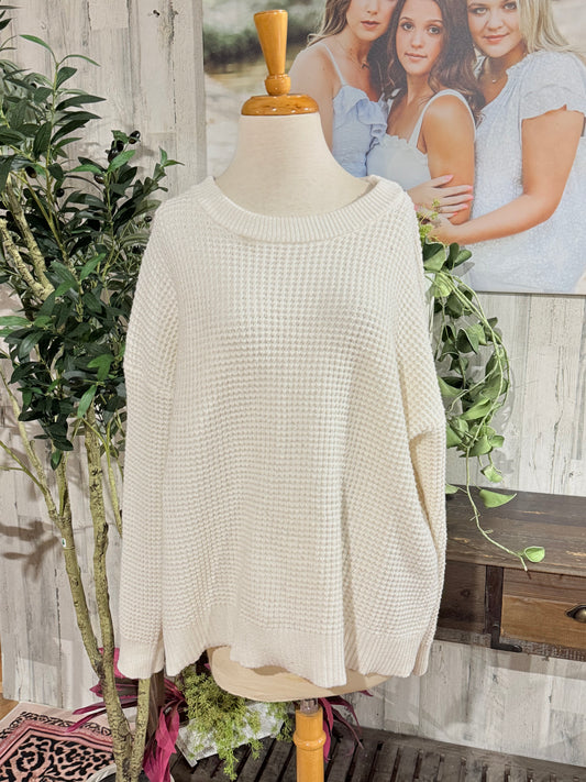 Womens Cream Knit Sweater XXL EUC