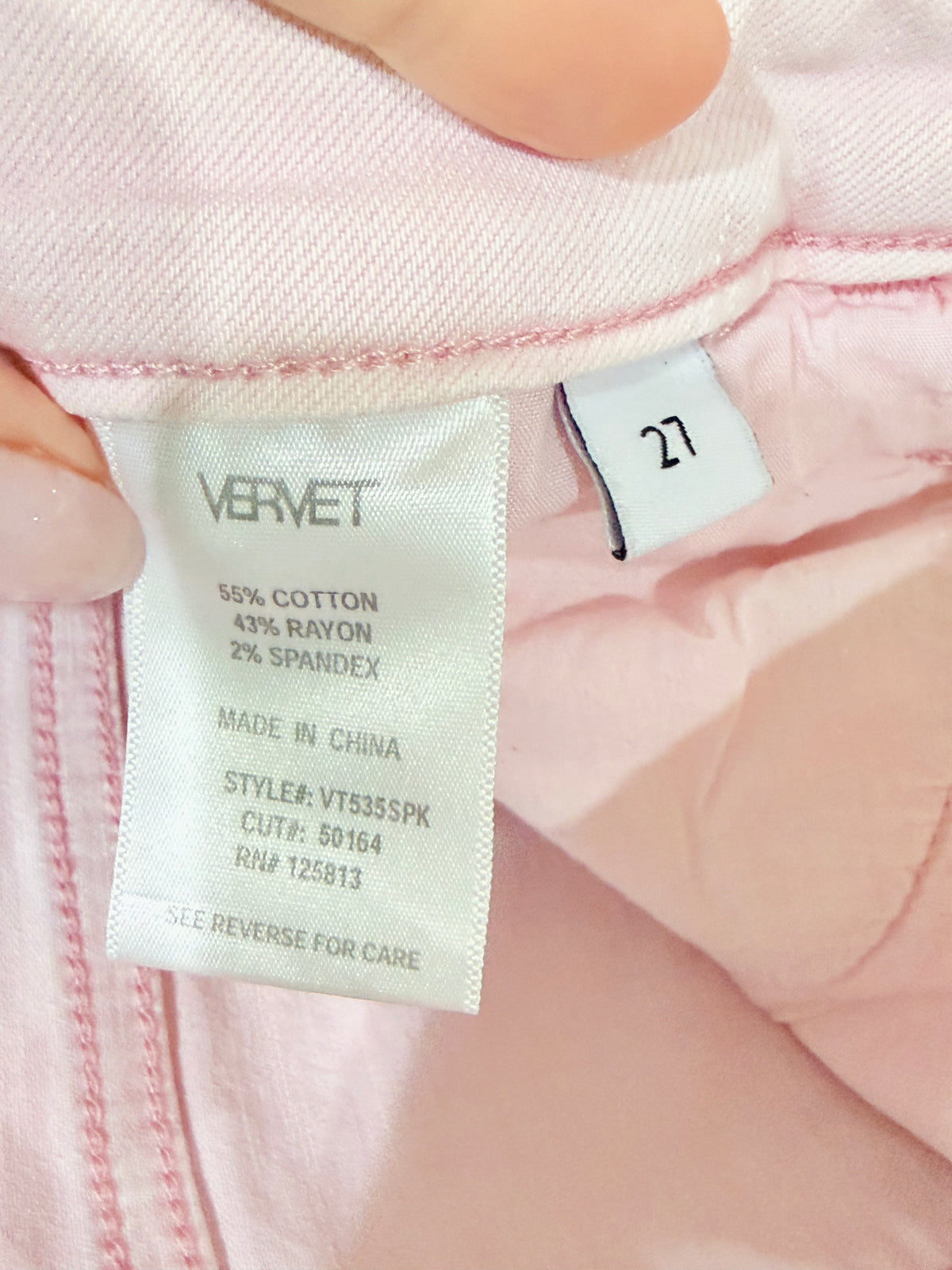Womens Pink Vervet Skinny Jeans Size 27 EUC