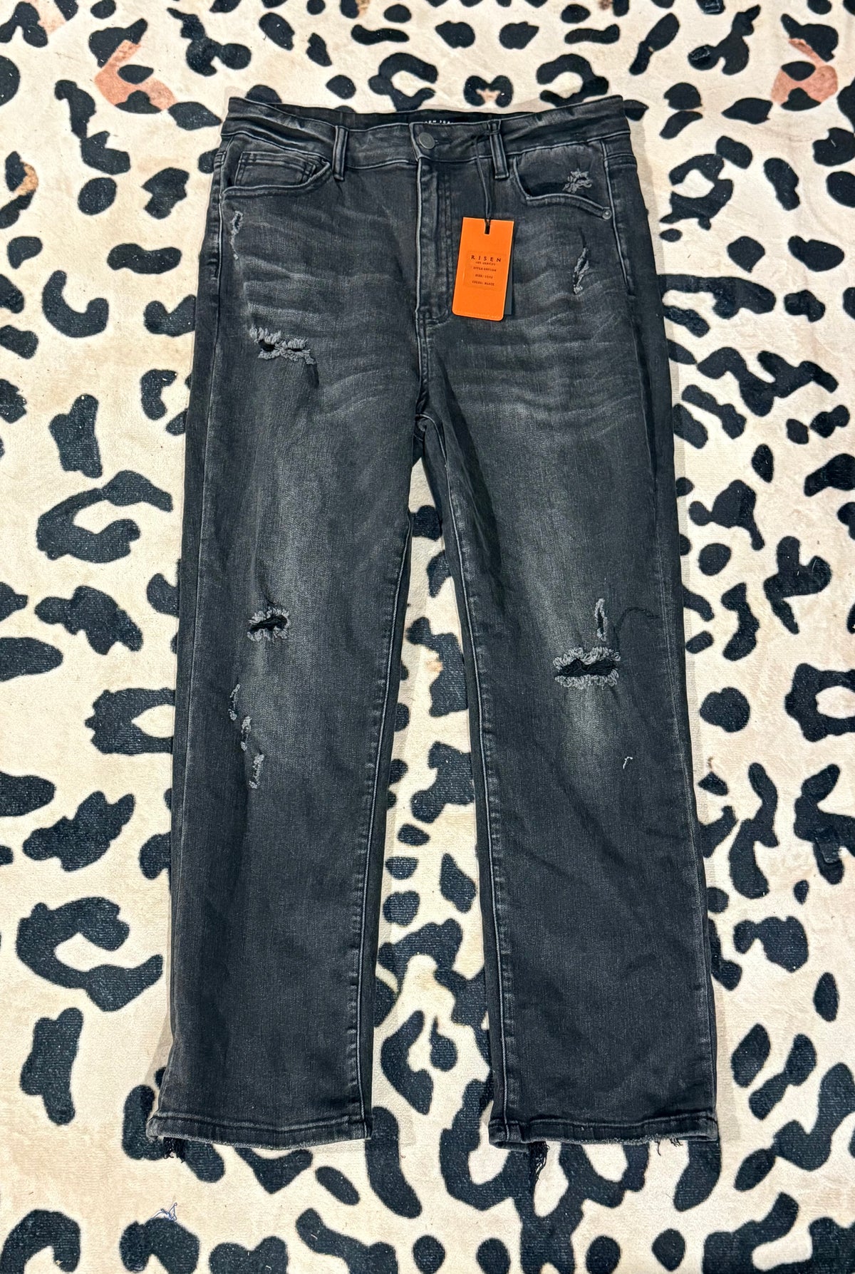 Womens Black Risen Jeans Size 15/32 NWT