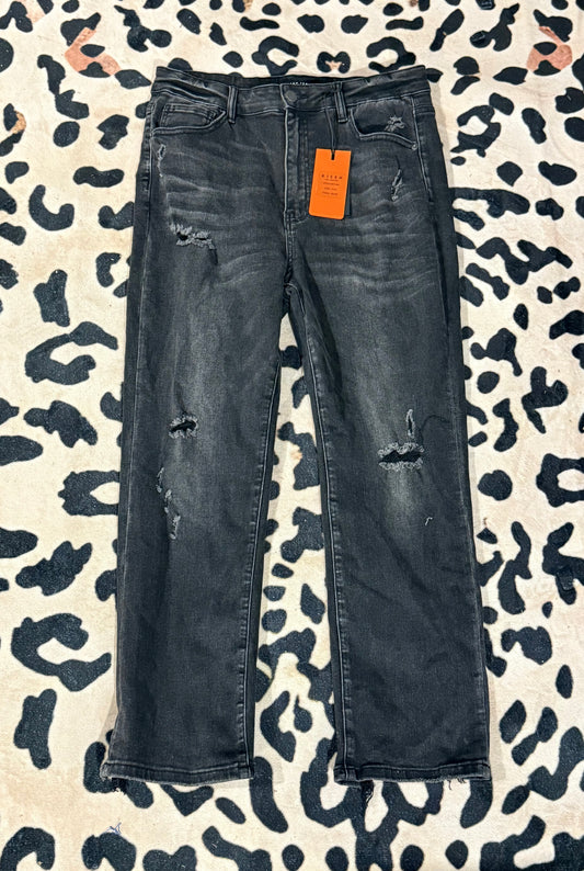 Womens Black Risen Jeans Size 15/32 NWT