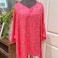 Womens Pink Leopard Blouse Large EUC