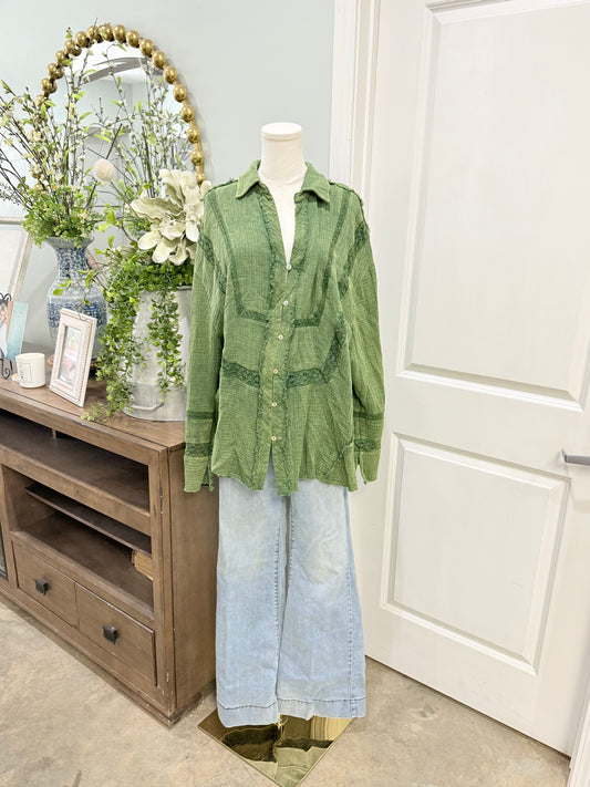Womens Sewn+Seen Blouse Large EUC