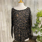 Womens Leopard Open Back  Top Medium