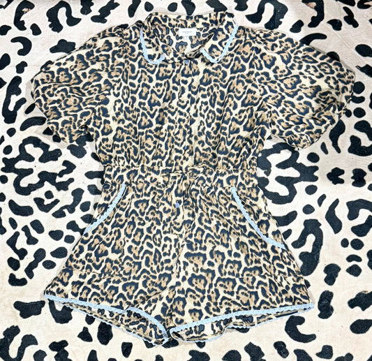 Womens Anniewear Leopard Romper Size XL EUC