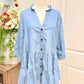 Womens Entro Denim Peplum Blouse Medium EUC