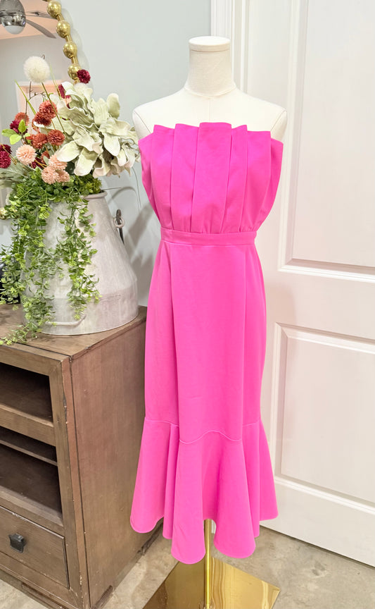 Womens Pink Scalloped Party Dress Large EUC