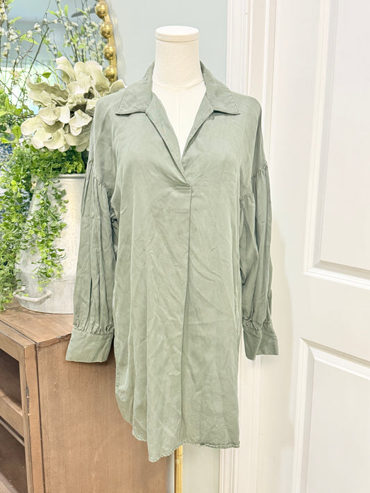 Womens 1250C Green Tunic Large EUC
