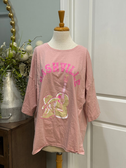 Womens Peach Love Nashville Tee Size Large