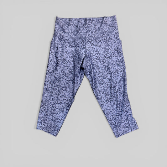 Womens Athleta Purple Leopard Cropped Leggings 1X