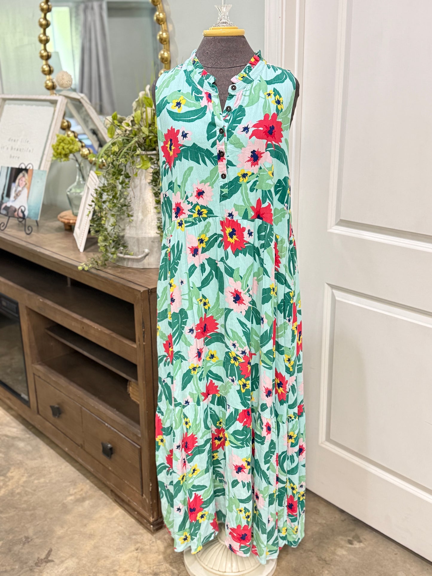 Womens Gibsonlook Floral Maxi Dress Large