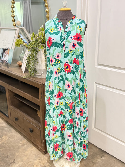 Womens Gibsonlook Floral Maxi Dress Large