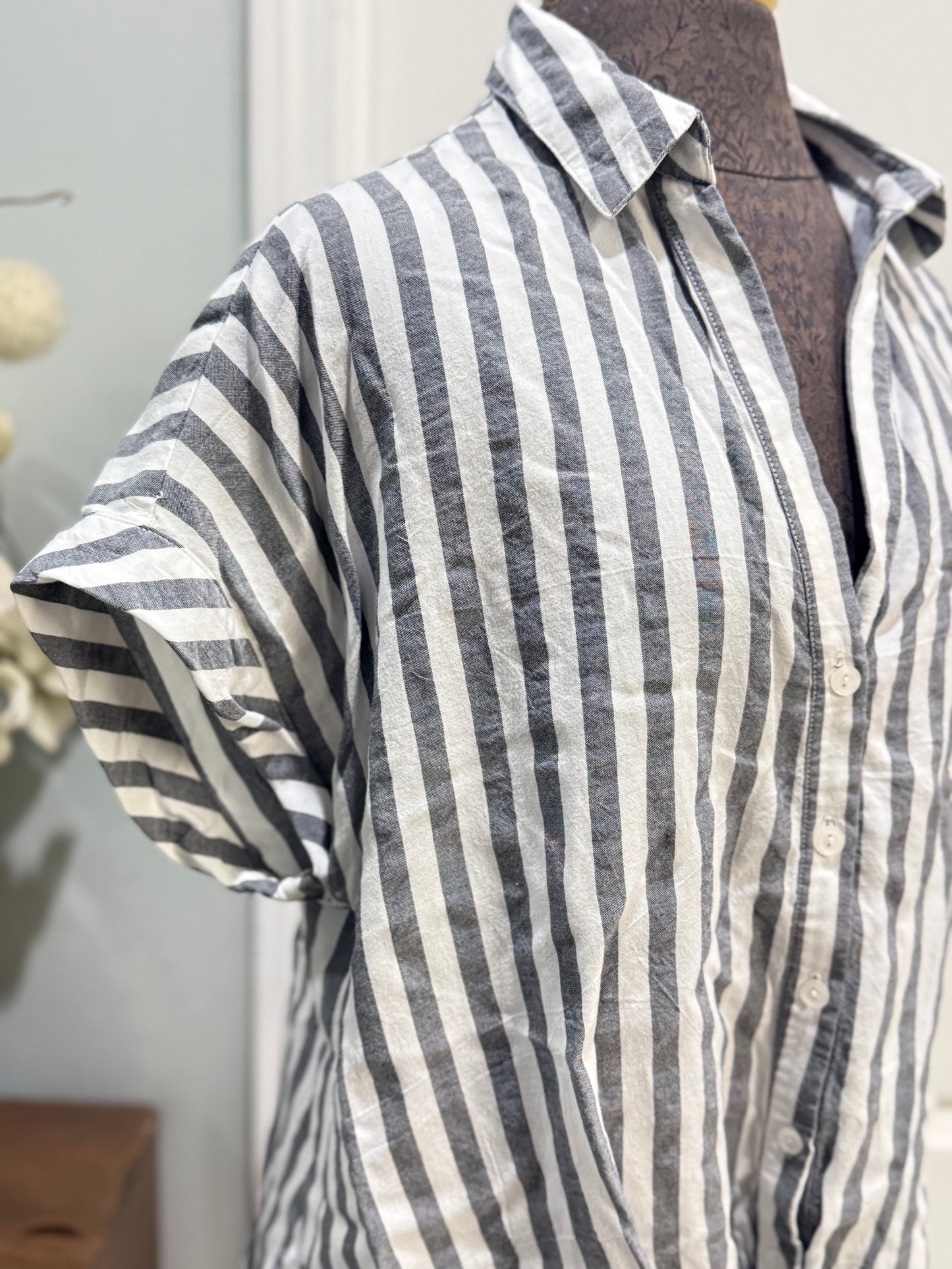 Womens Always & Forever Striped Blouse Large