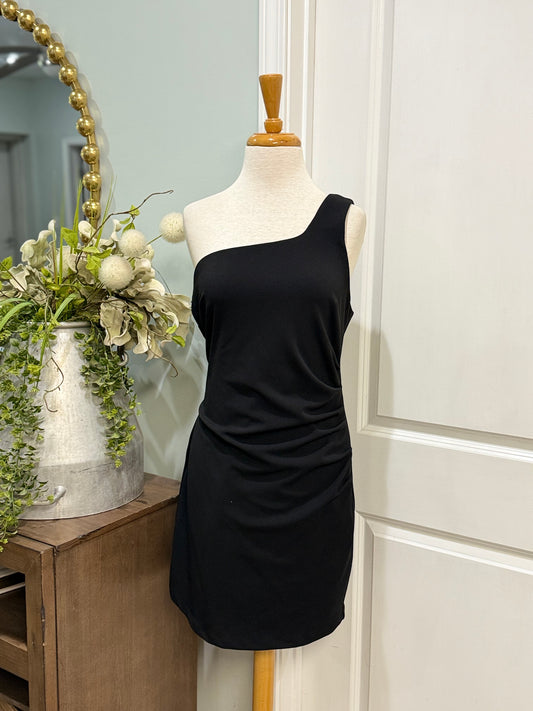 Womens Lena Black One Shoulder Dress Size Medium