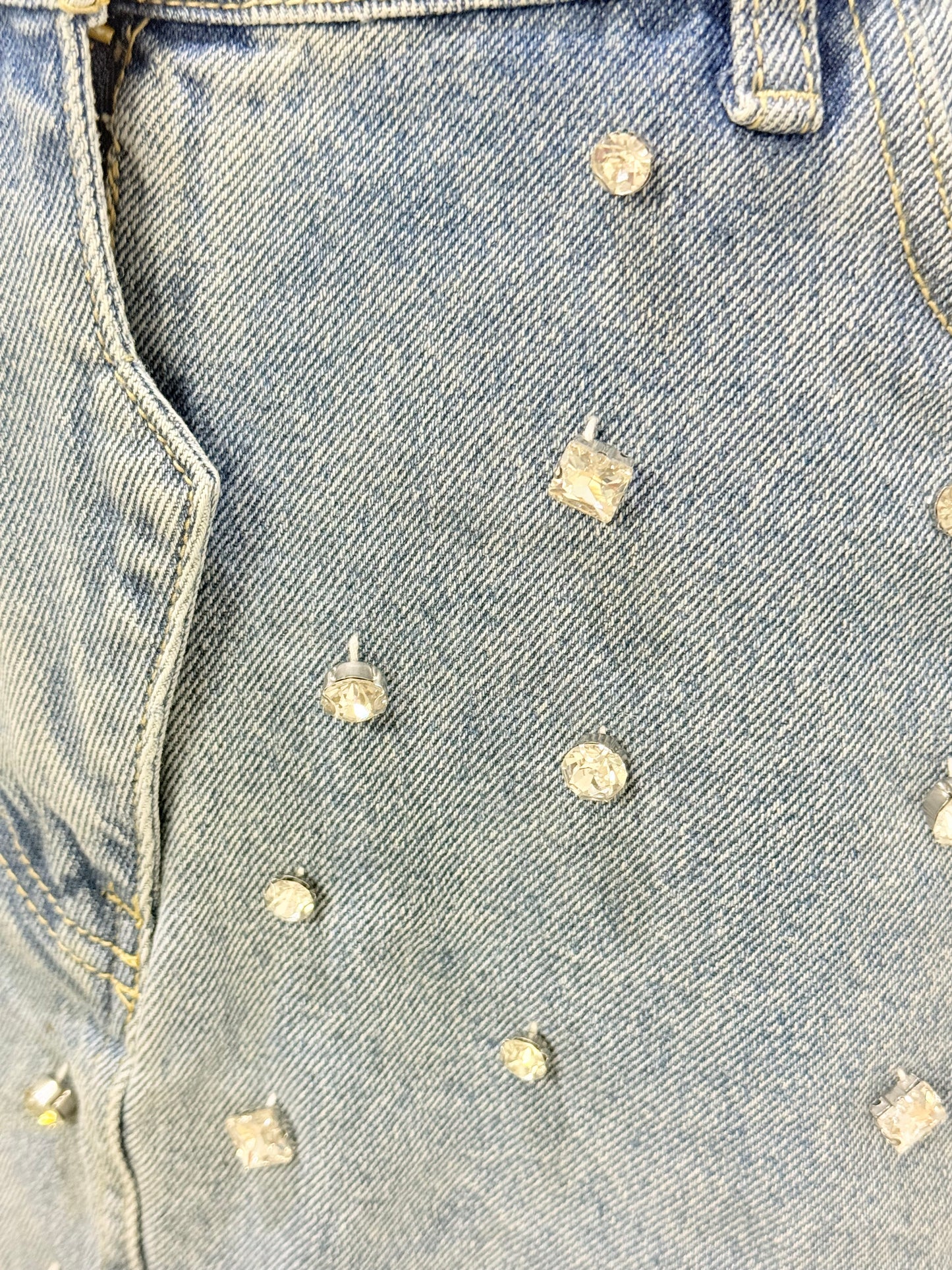Womens Denim Skirt with Stones Large NWT