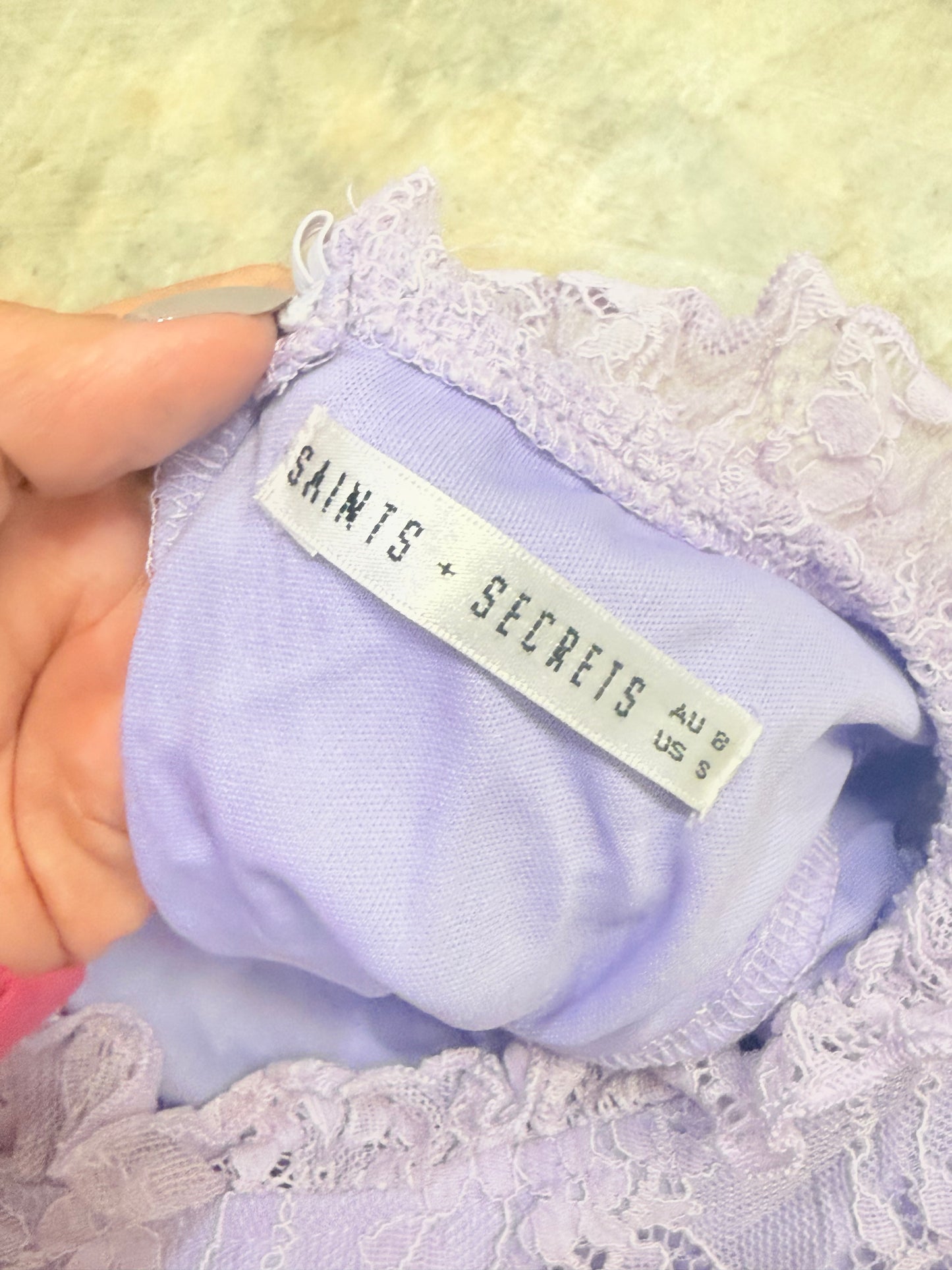 Womens Lavender Eyelet Romper Small EUC