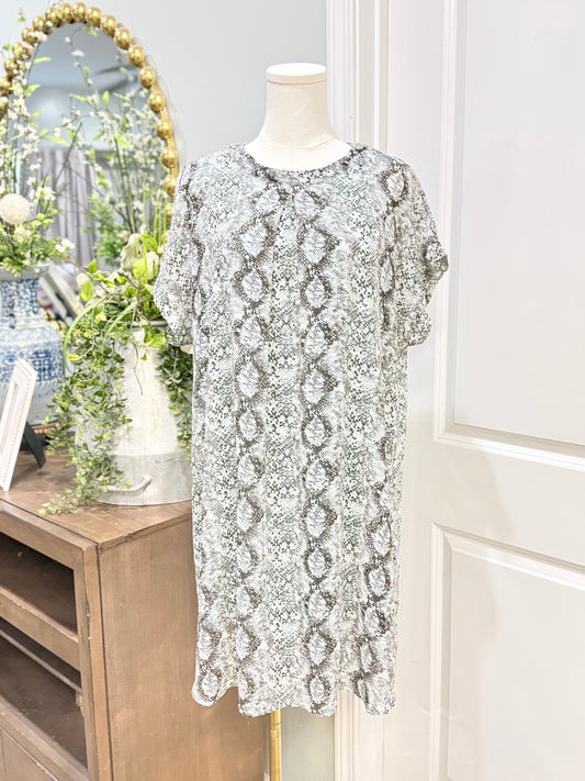 Womens Andree Snake Print Dress Large EUC