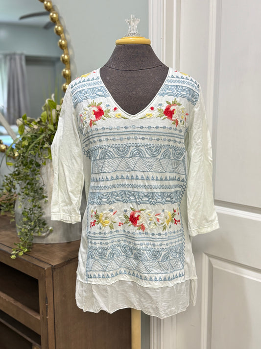 Womens Johnny Was Cotton Tunic Size Medium EUC