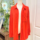 Womens Orange Linen Button Down Large EUC