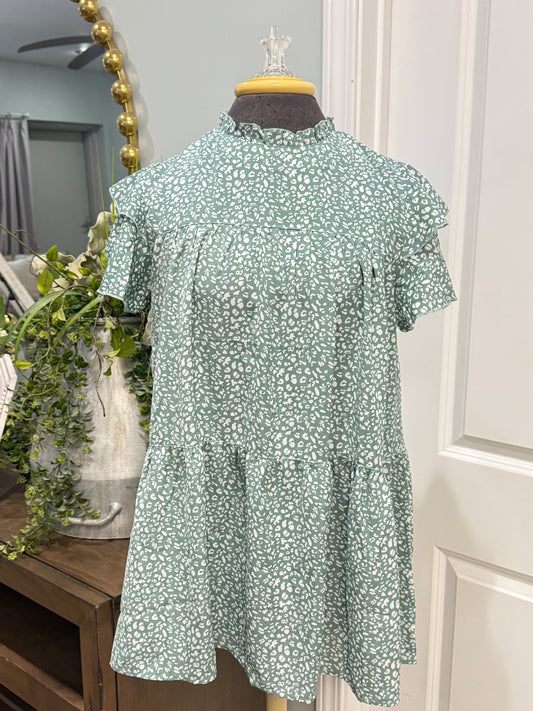 Womens Green Leopard Tunkc Large