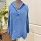 Womens Umgee Chambray Blouse Small