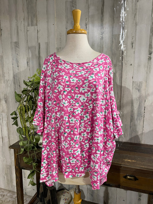 Womens Kim Rogers Floral Top 4X