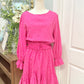 Womens Pink Polka Dot Midi Dress 1X EUC