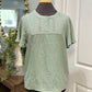 Womens Pleione Sage Green Blouse Medium NWT