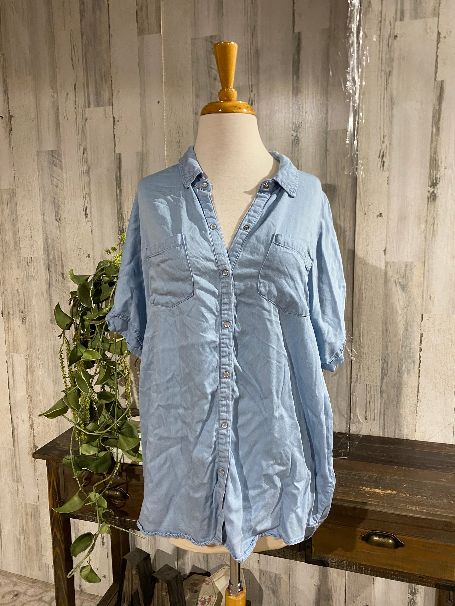 Womens Cato Denim Button Up Sz Large