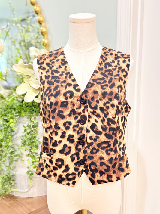 Womens Leopard Vest Medium NWT