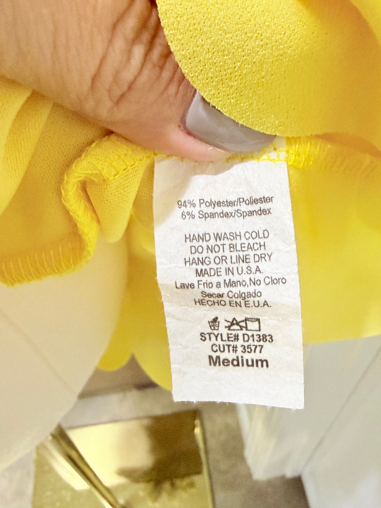 Womens Jodifl Scalloped Yellow Blouse Medium EUC