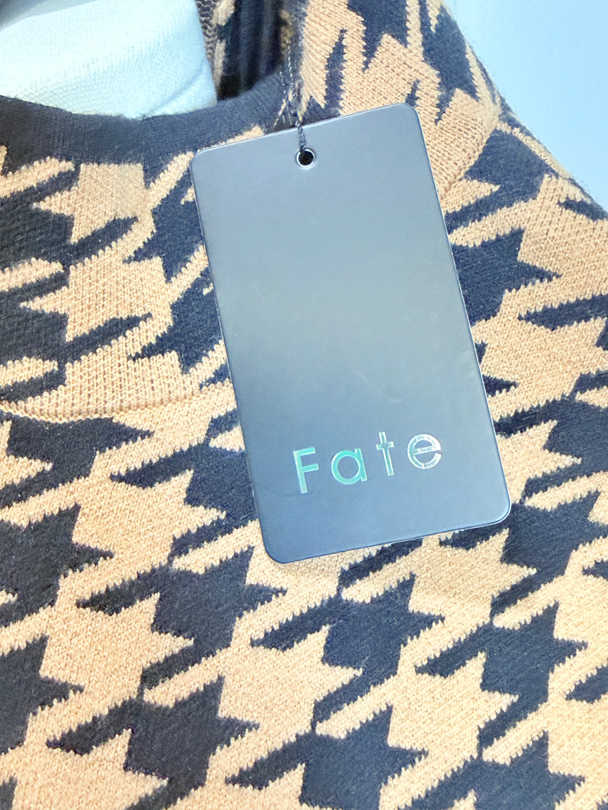 Womens Houndstooth Midi Dress Small NWT