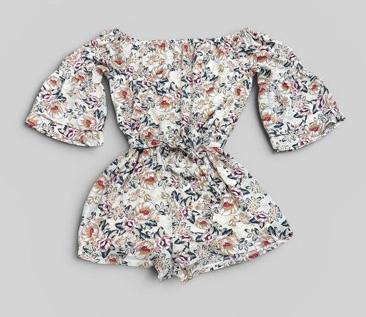 Womens As U Wish Floral Romper Medium EUC